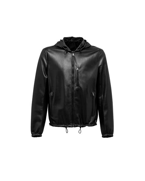 prada reversible leather jacket|Prada leather jacket green.